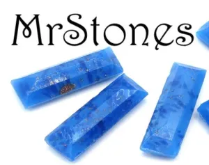 12x4mm (4530/2) TTC Lapis Lazuli French Cut Baguettes 4pc $1.00
