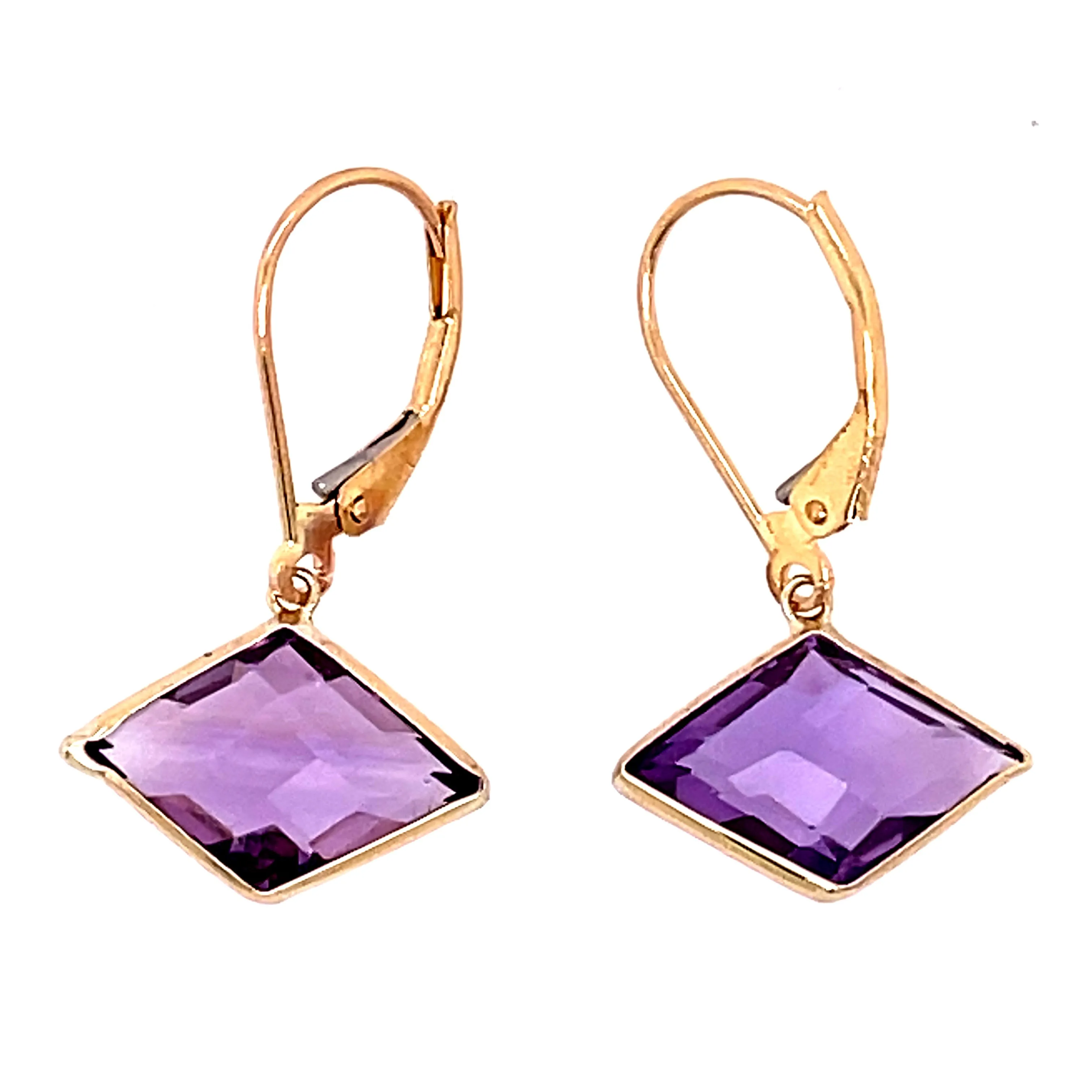 14K Gold Elegant Amethyst Earrings