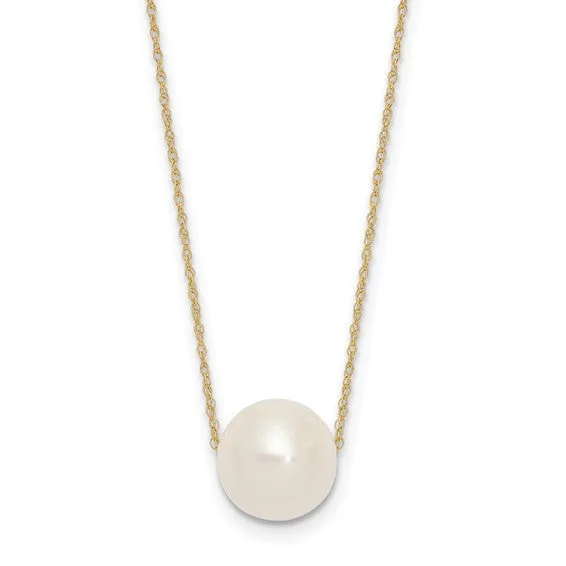 14K Round White Pearl Rope Necklace