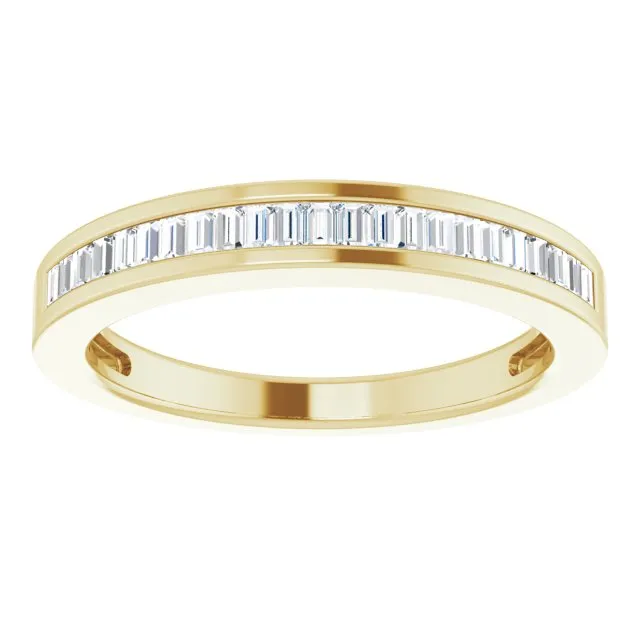 14K Yellow Gold 1/4 CTW Baguette Diamond Anniversary Band