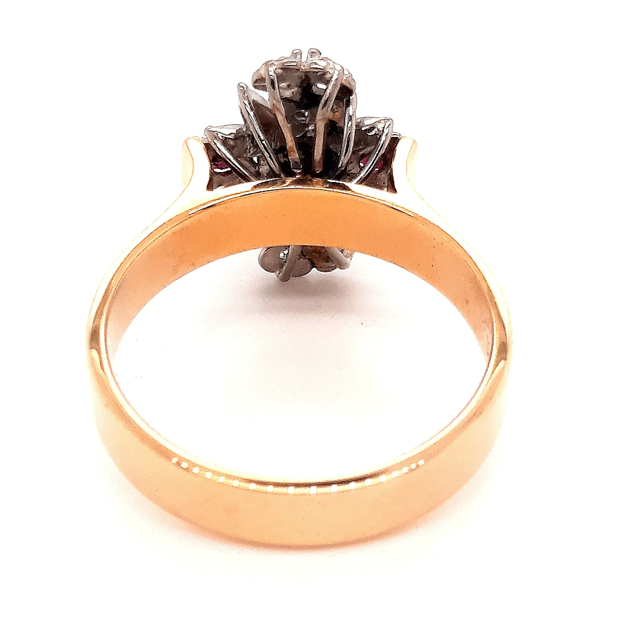 18ct Yellow Gold and Palladium Ruby & Diamond Ring