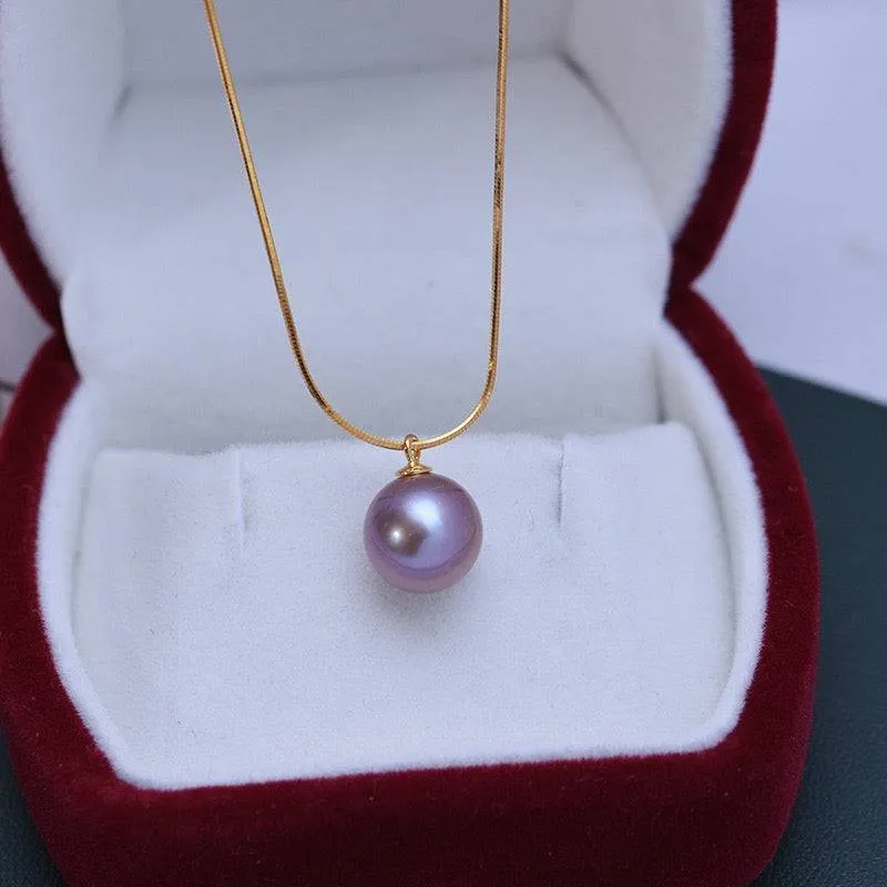 9-10mm Freshwater Pearl & Snake Chain Necklace