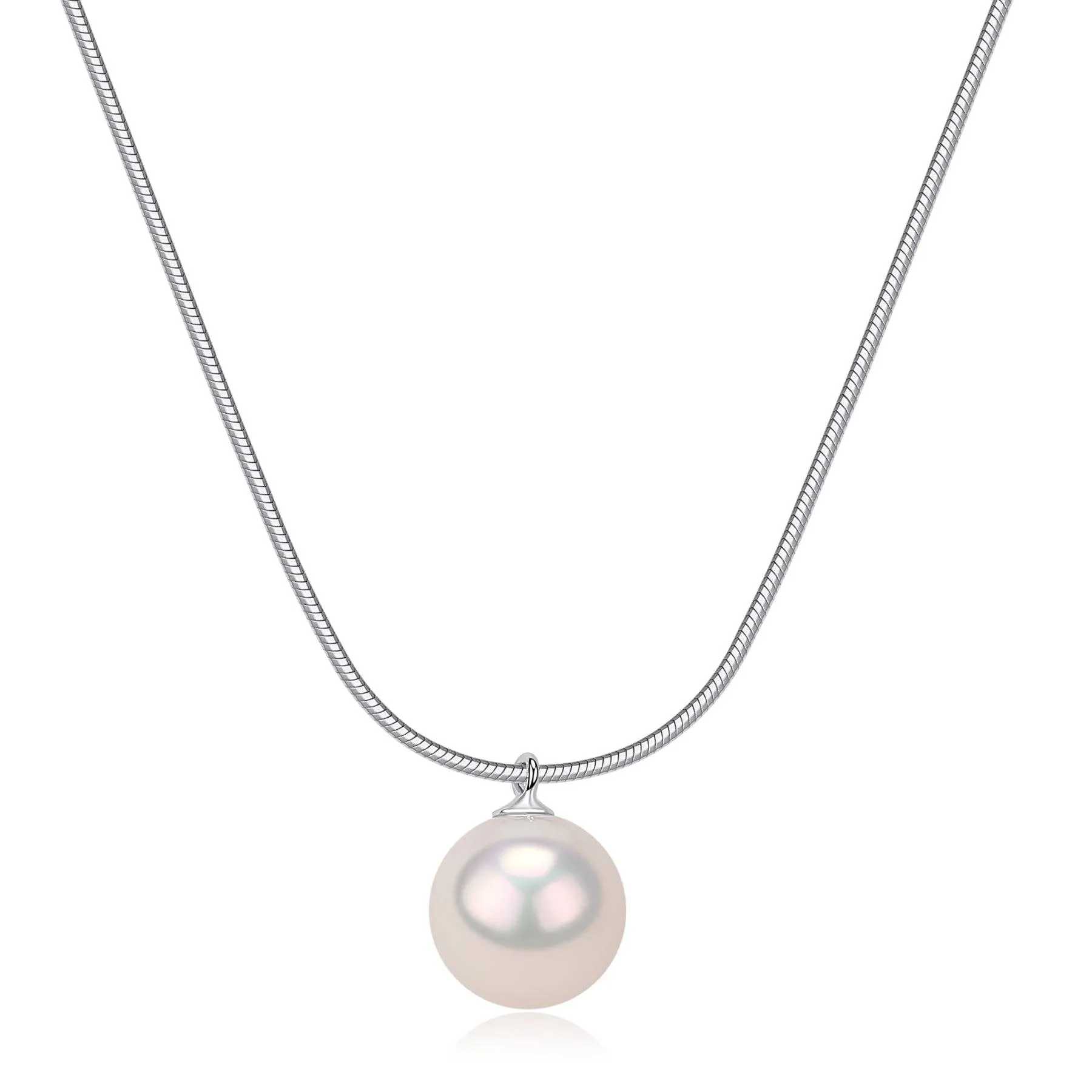9-10mm Freshwater Pearl & Snake Chain Necklace