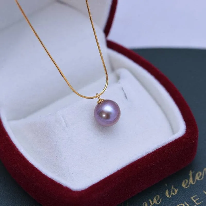 9-10mm Freshwater Pearl & Snake Chain Necklace