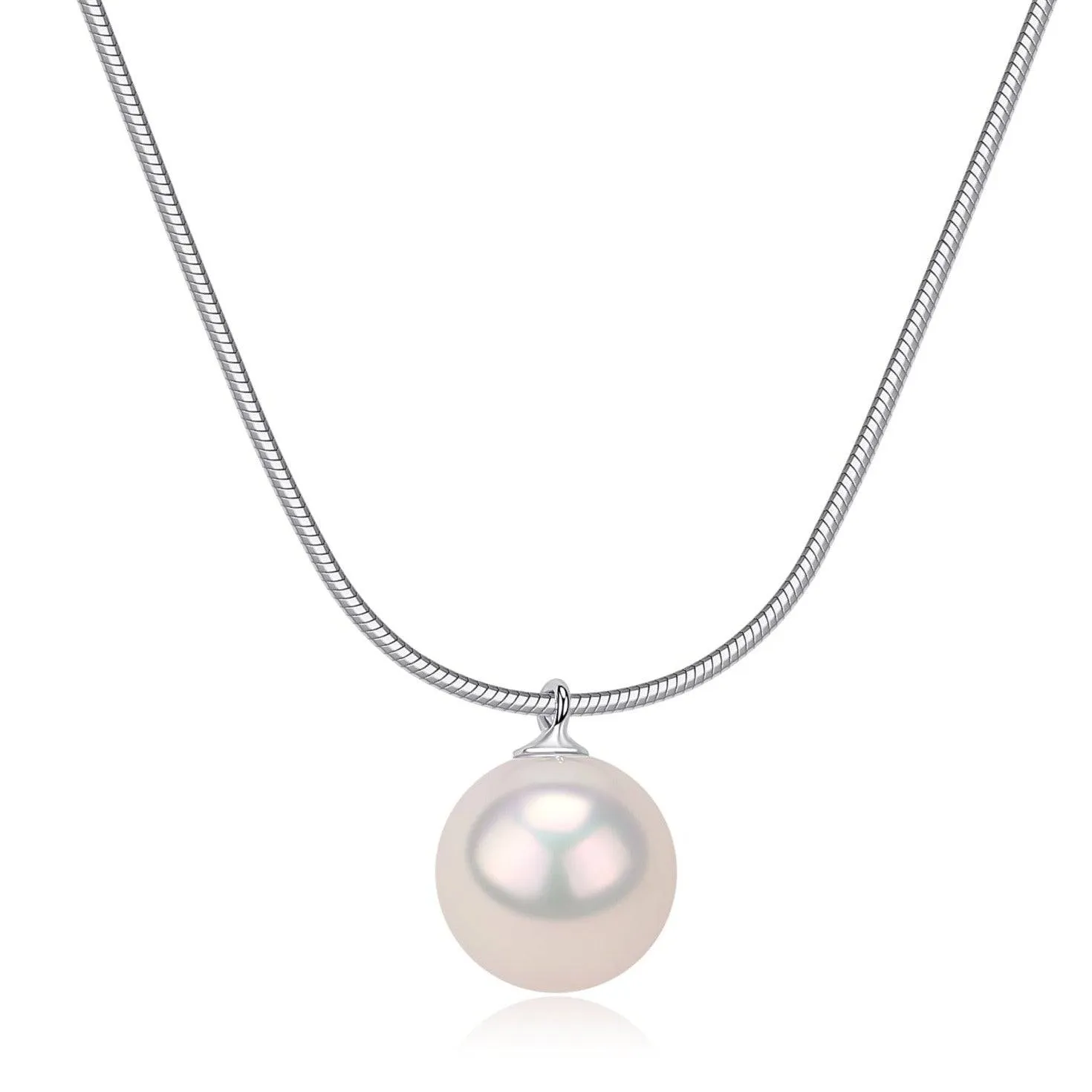 9-10mm Freshwater Pearl & Snake Chain Necklace