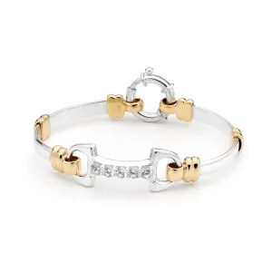 9ct Yellow Gold and Sterling Silver Bit Bracelet