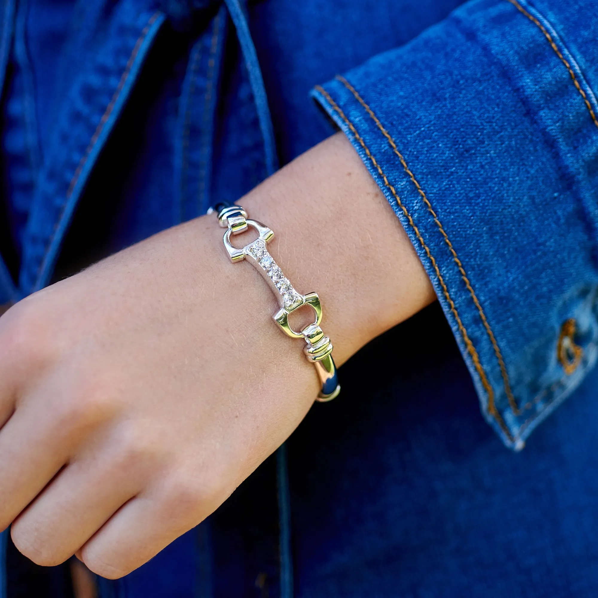 9ct Yellow Gold and Sterling Silver Bit Bracelet