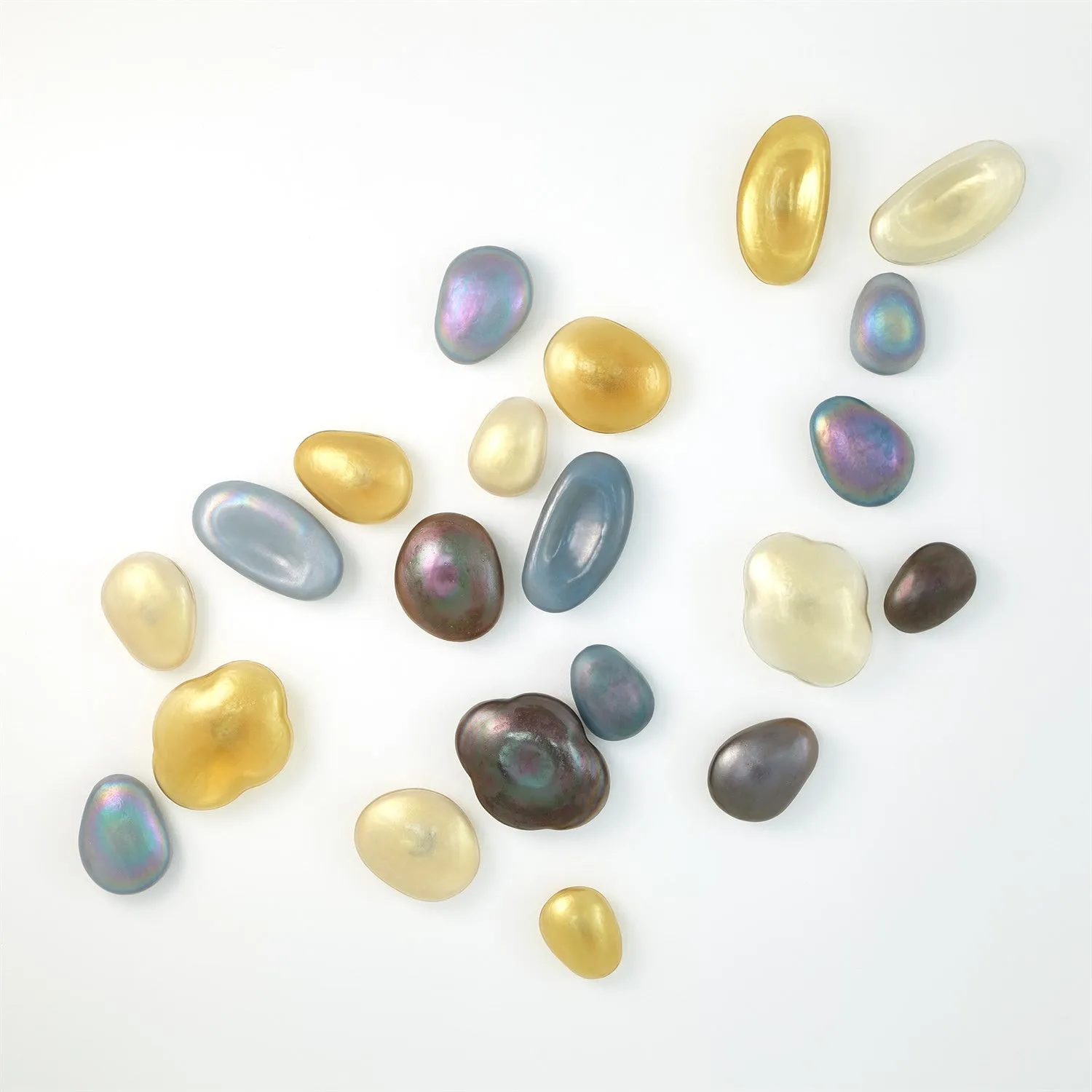 Art Glass Wall Gems-Set of 5-Lapis Blue