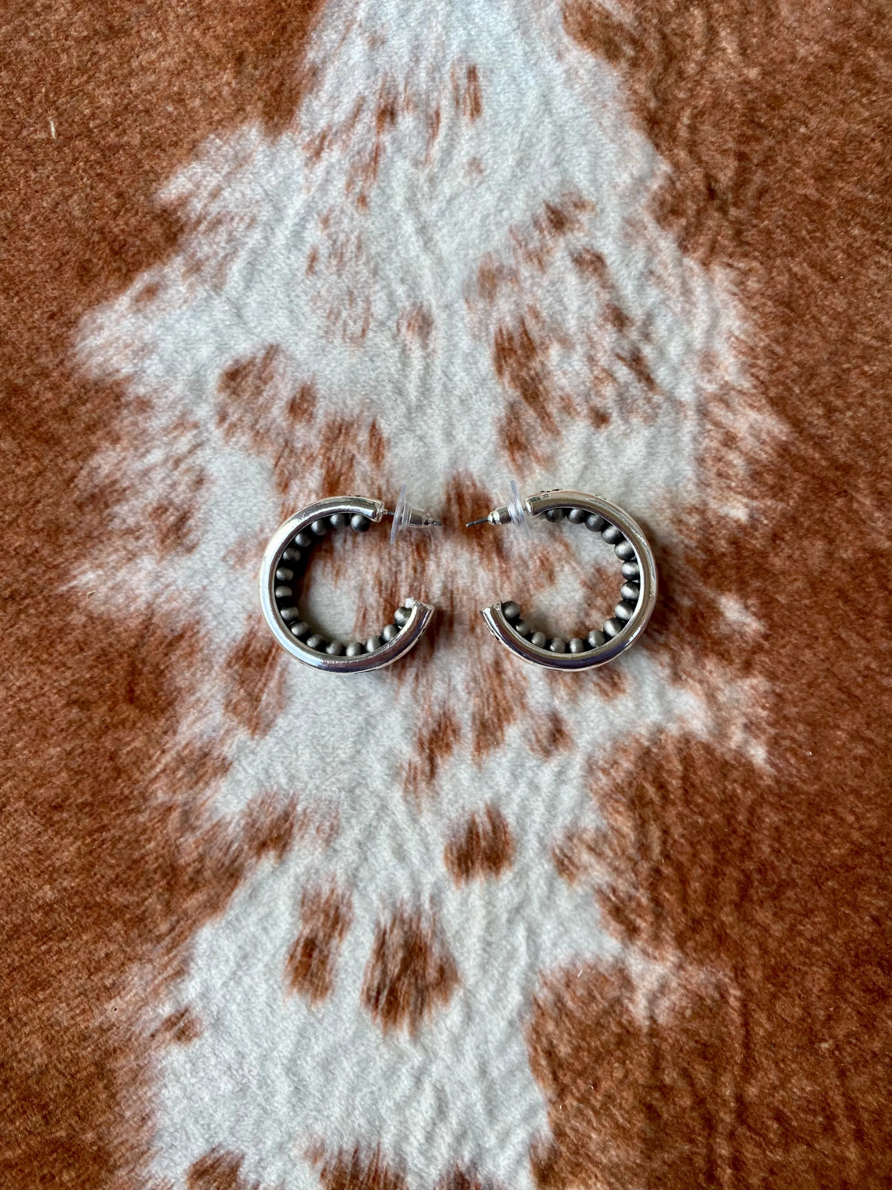 Aztec Bead Hoop Earrings
