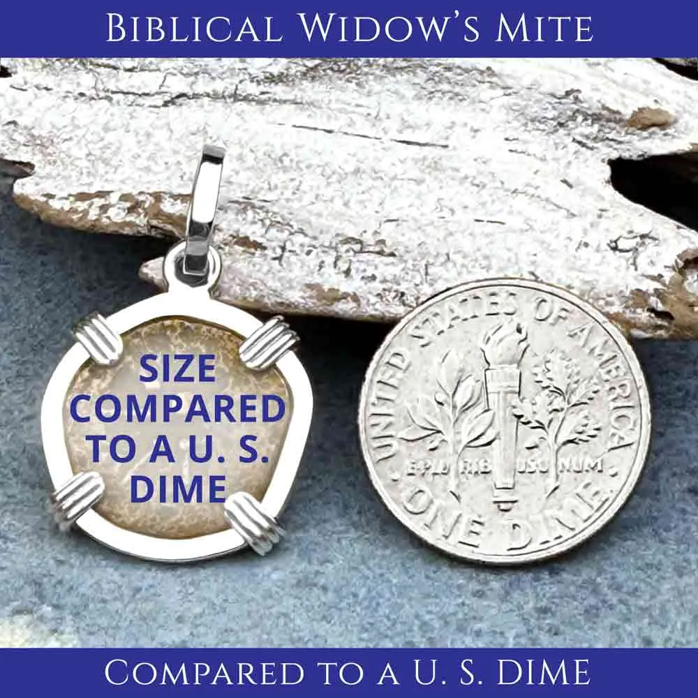 Biblical Widow's Mite 14K Gold and Sterling Silver Pendant | Artifact #3725