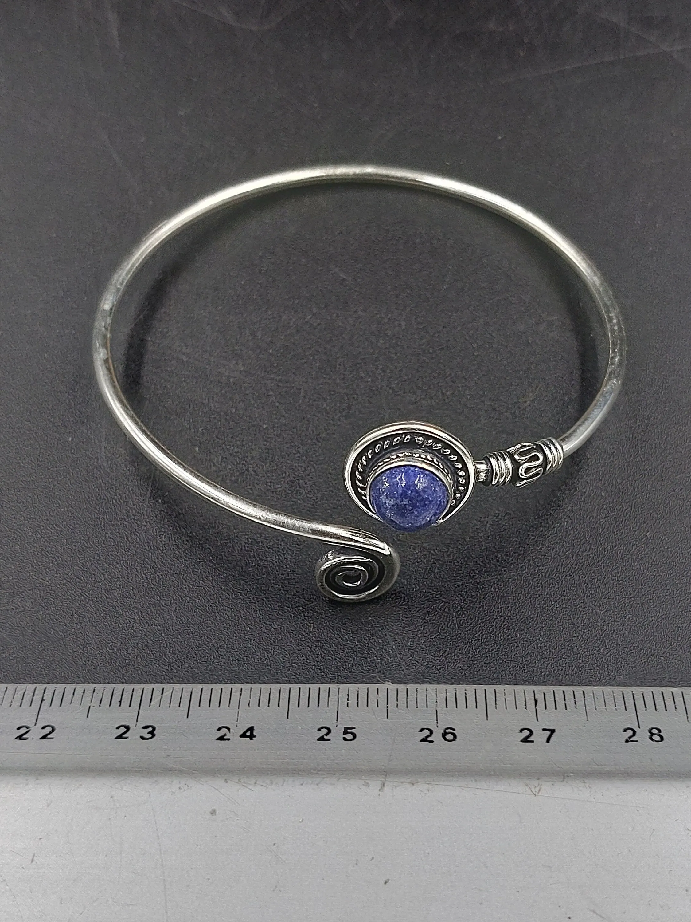 Boho LAPIS LAZULI Silver Plated bracelet with semi precious stone - gemstone bracelet - boho bracelet - ethnic jewelry