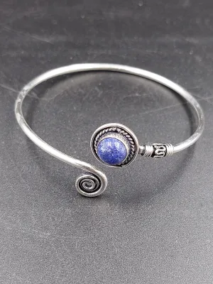 Boho LAPIS LAZULI Silver Plated bracelet with semi precious stone - gemstone bracelet - boho bracelet - ethnic jewelry