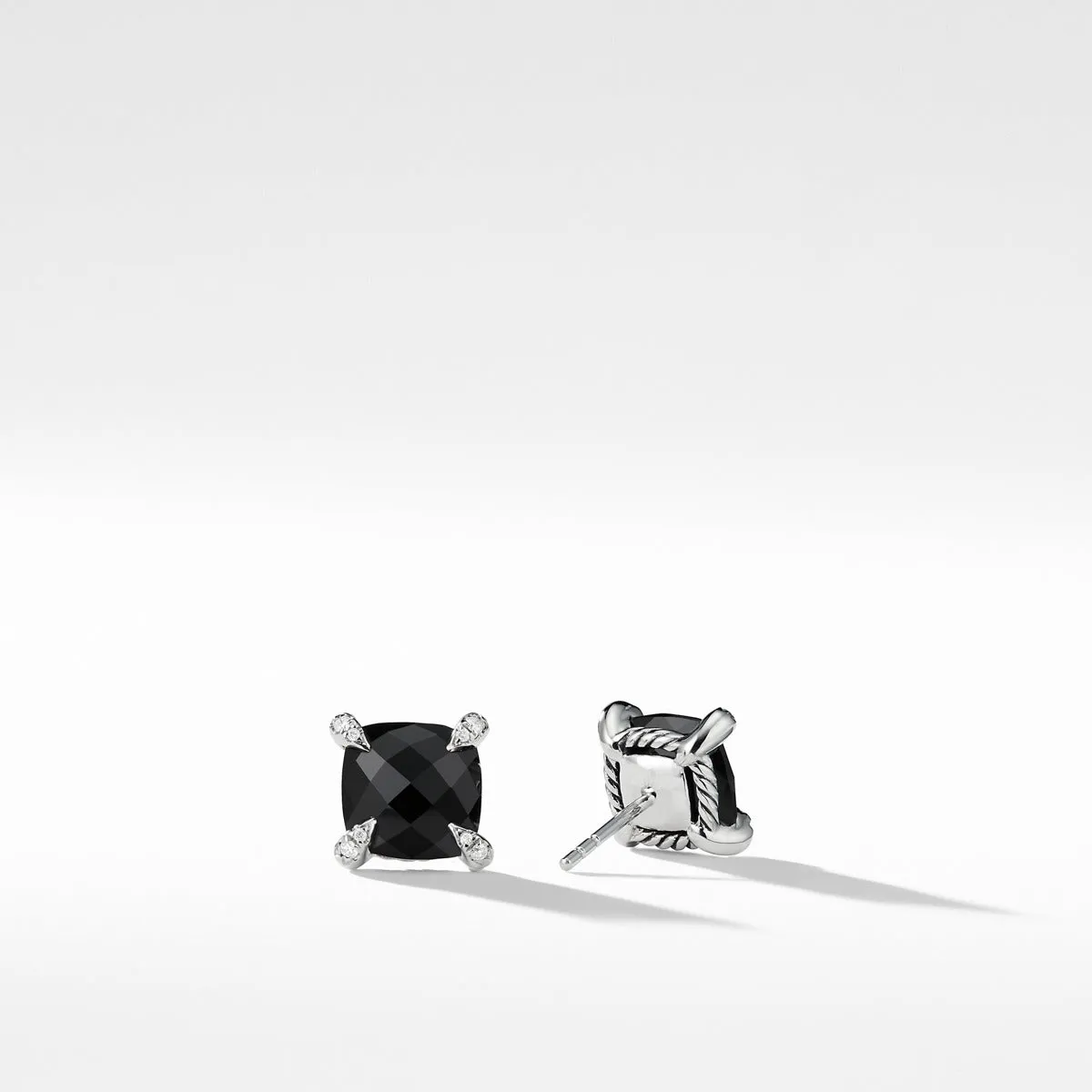 Chatelaine Stud Earrings with Black Onyx and Diamonds