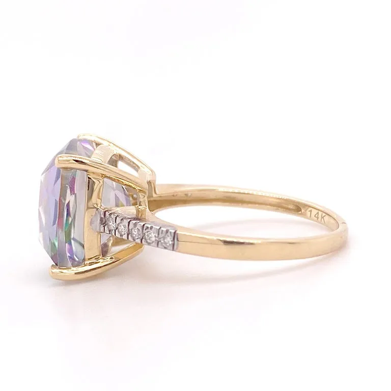 Cushion Mystic Topaz Ring