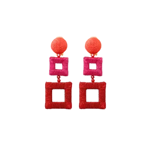 Double Square Wrapped Earrings