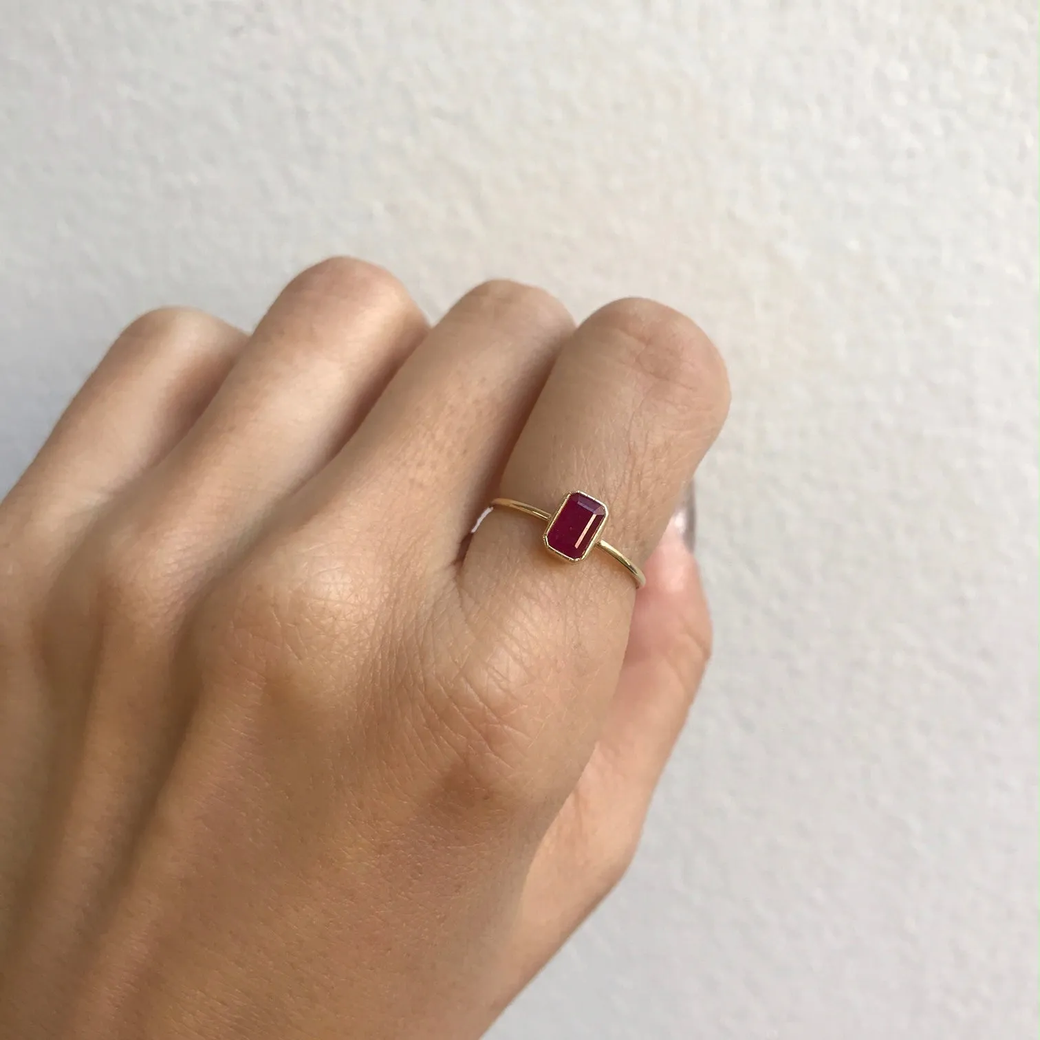 Emerald Cut Ruby Wisp Ring (ready to ship option)*