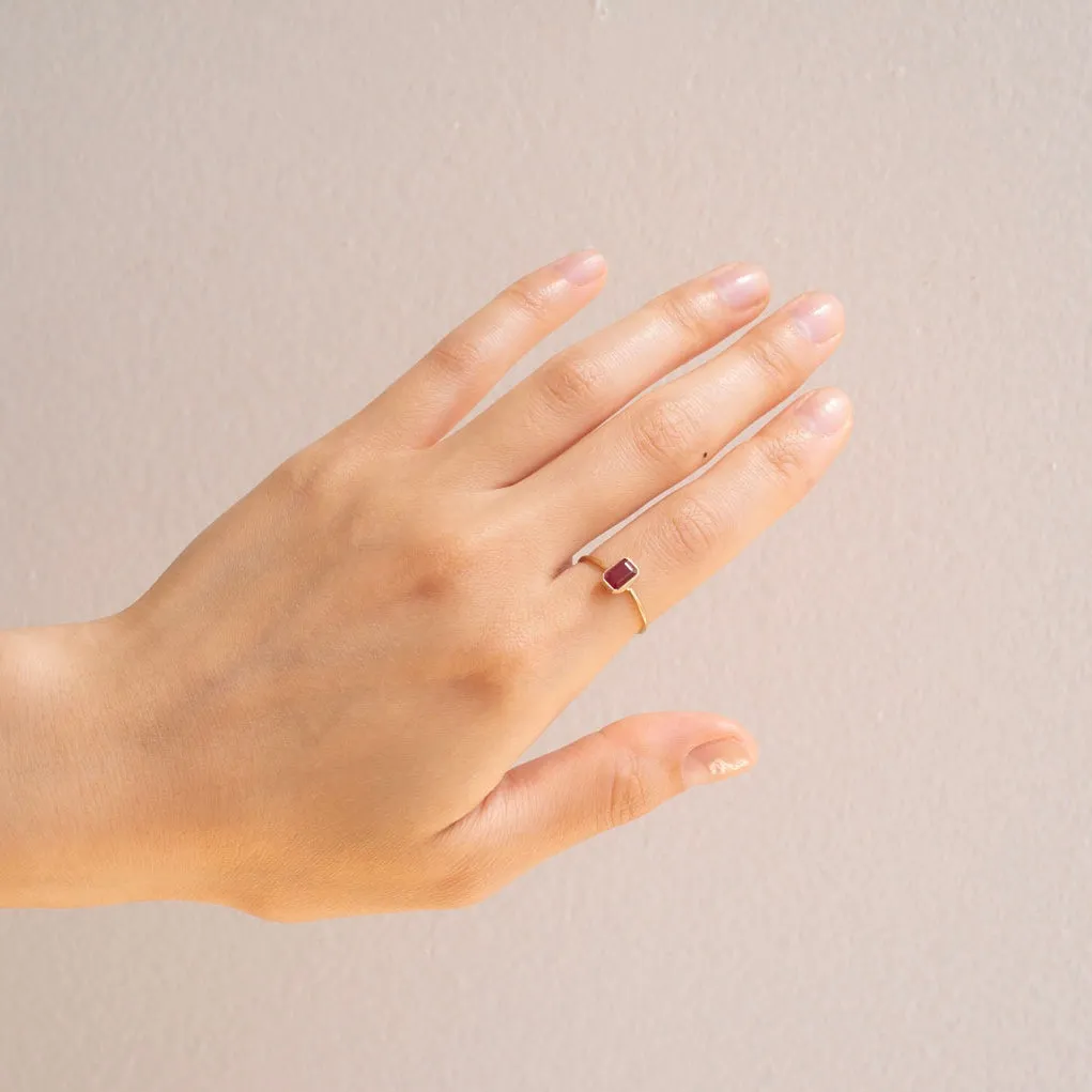 Emerald Cut Ruby Wisp Ring (ready to ship option)*