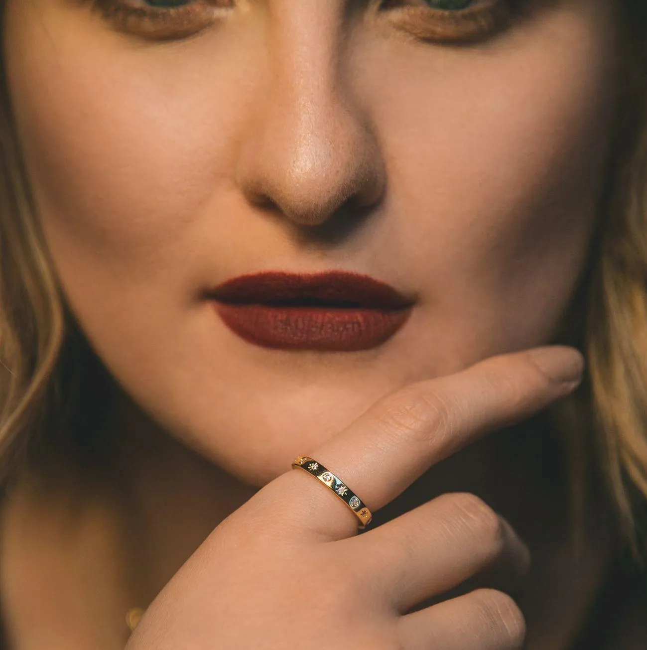 Faith Star Studded Ring | 18K Gold Plated