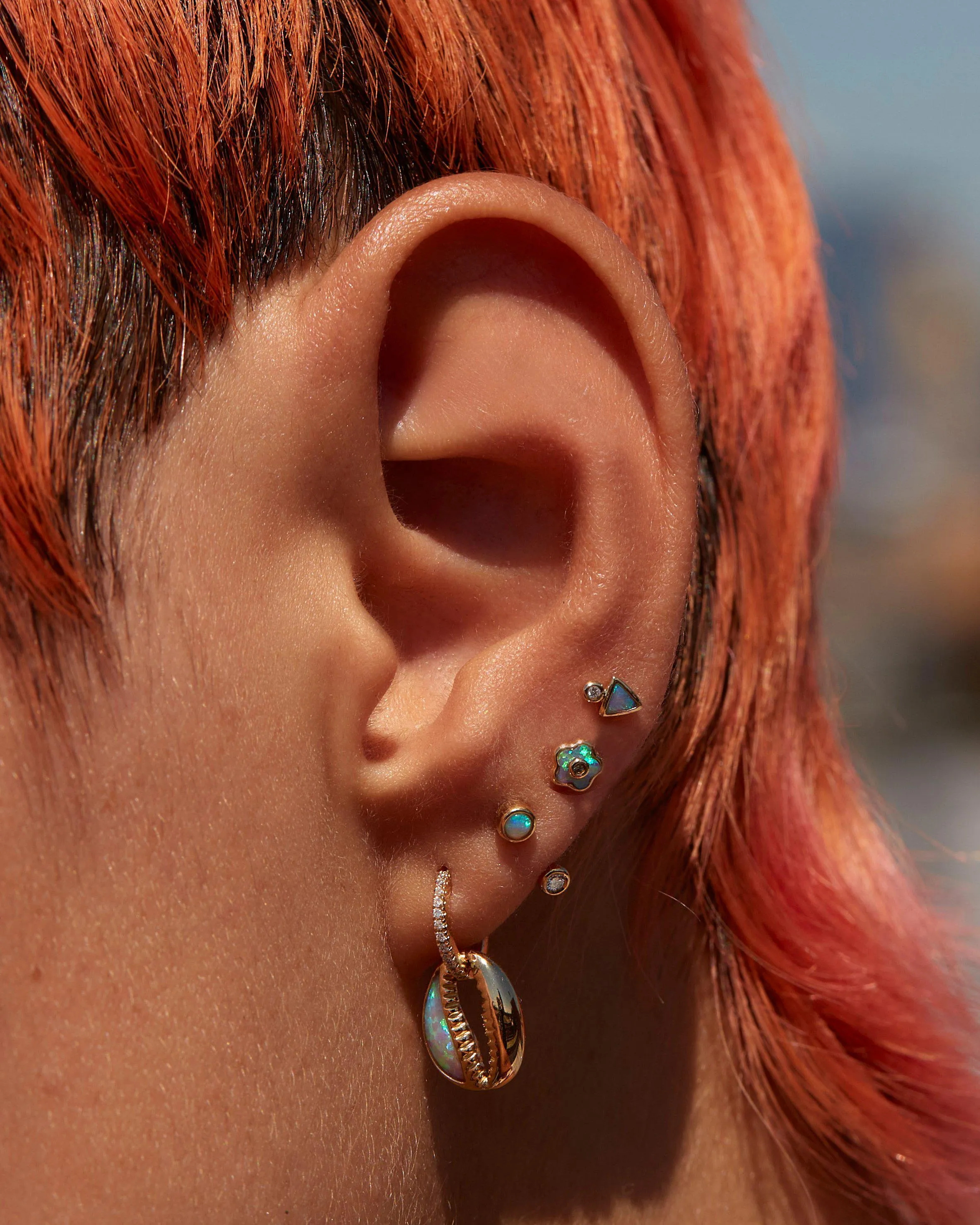 Flower Diamond Stud