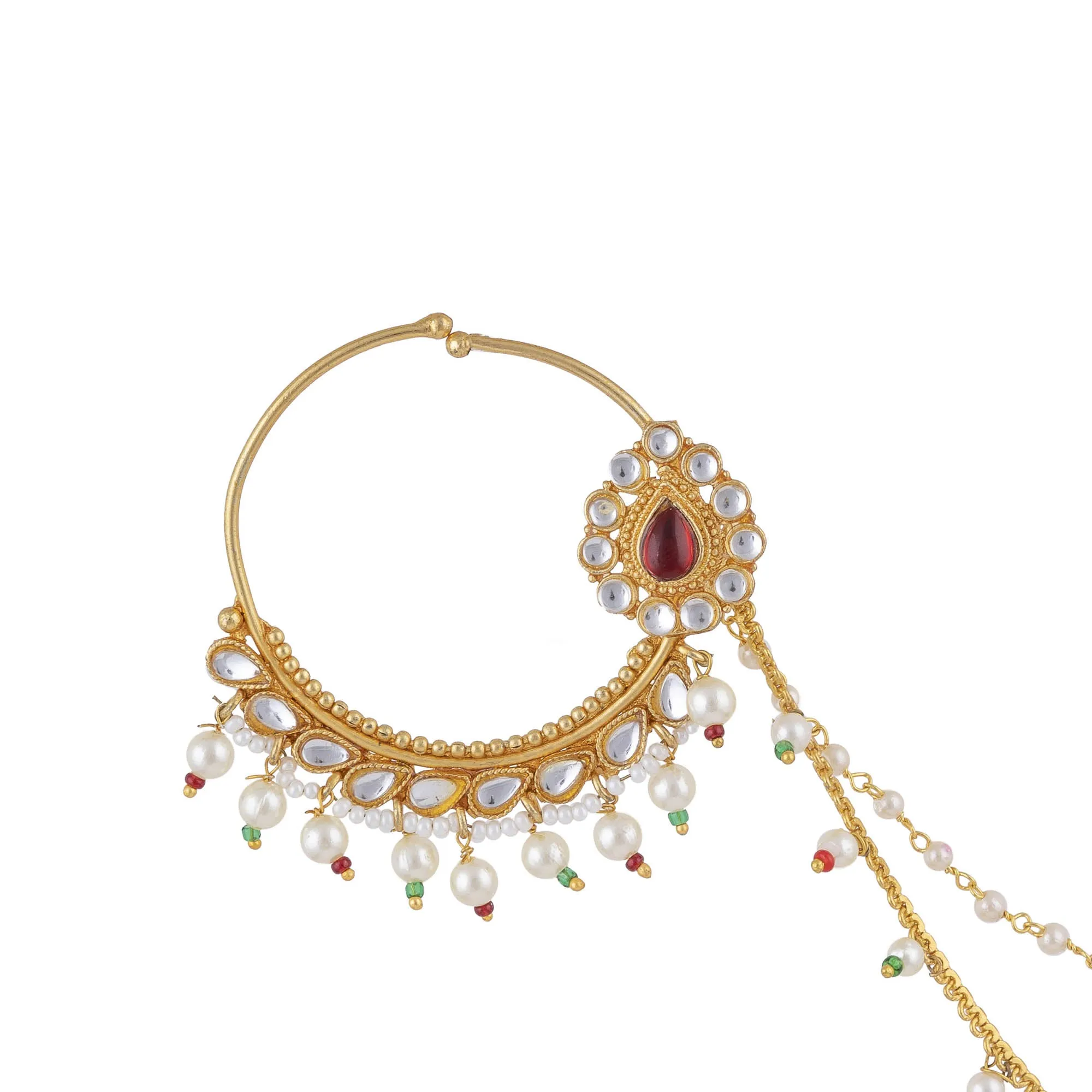 Glimmering Nose Ring with Delicate Chain