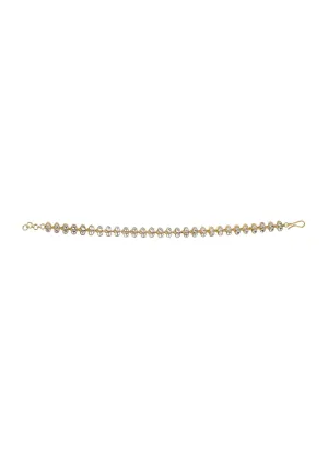 Gold Finish Kundan Embedded Payal With Beads - Set of 2