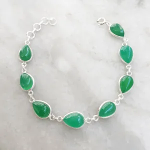 Green Onyx Silver Bracelet