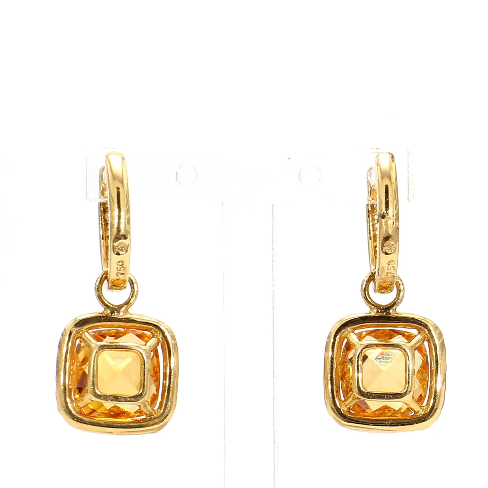Honey Citrine & Diamond Drop Earrings
