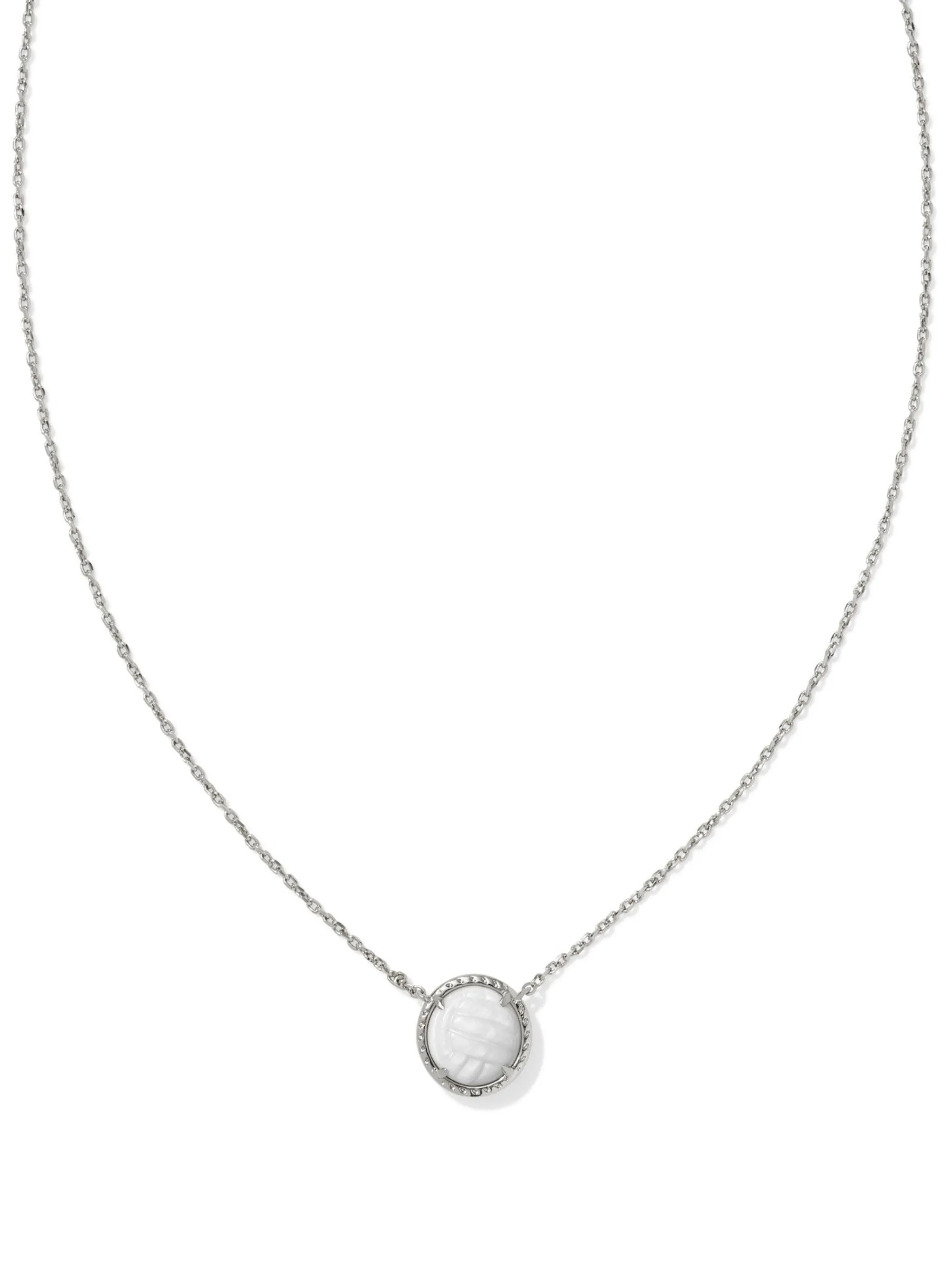Kendra Scott Volleyball Pendant Necklace - Silver
