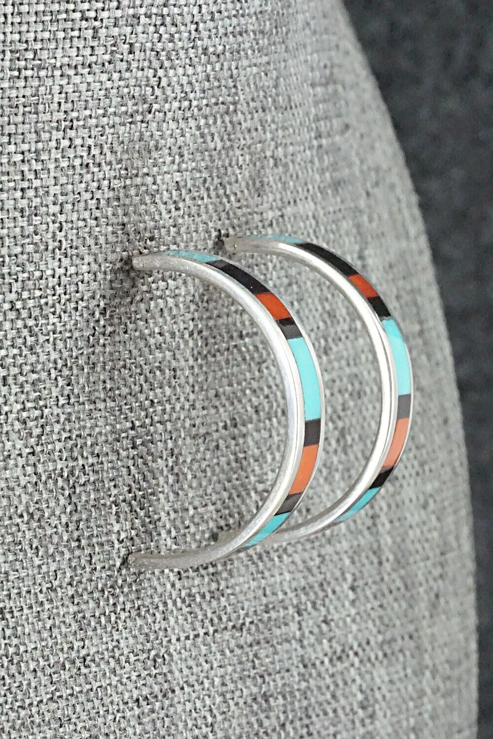 Multi Stone Inlay & Sterling Silver Earrings - Robin Chavez