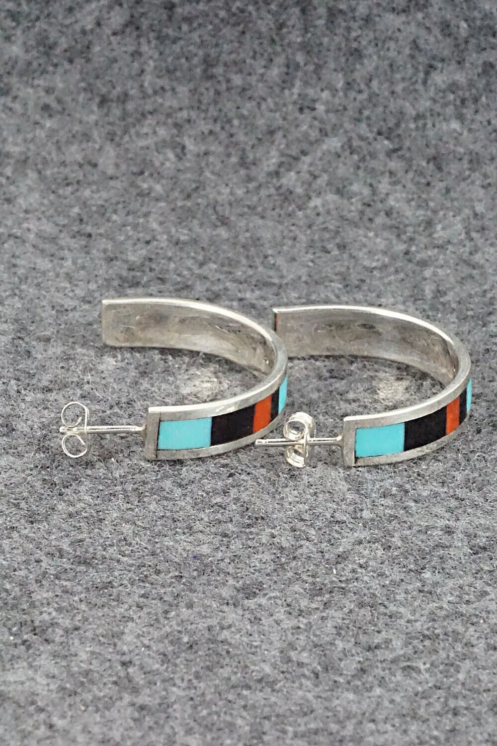 Multi Stone Inlay & Sterling Silver Earrings - Robin Chavez