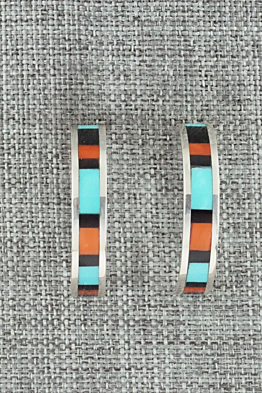 Multi Stone Inlay & Sterling Silver Earrings - Robin Chavez