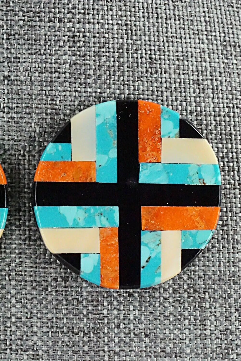 Multi Stone Inlay Earrings - Chaslyn Crespin