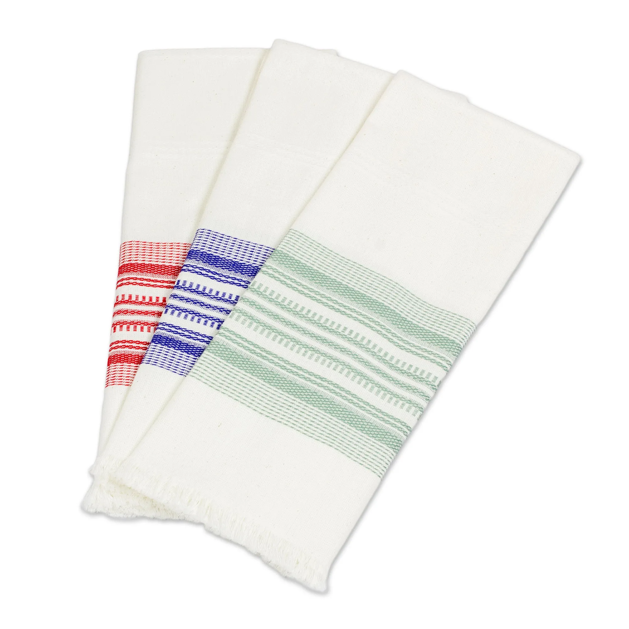 Multicolor 100% Cotton Dishtowels (Set of 3) - Village Fiesta | NOVICA