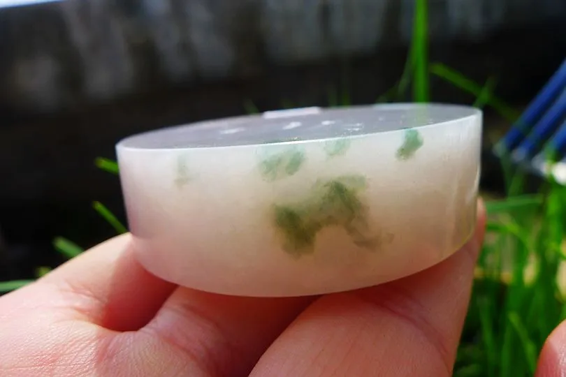 Natural Jade Rough Jadeite Raw (135g,5.6X5.6X1.55cm)