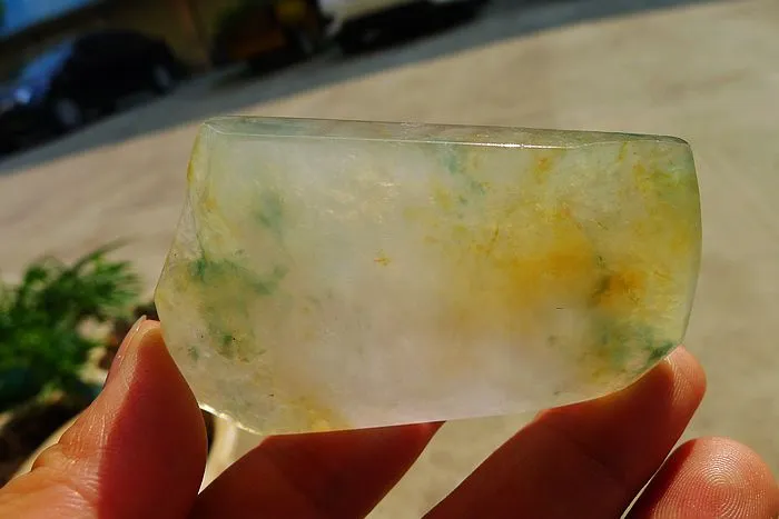 Natural Jade Rough Jadeite Raw (47g,6.6X4.2X0.7cm)
