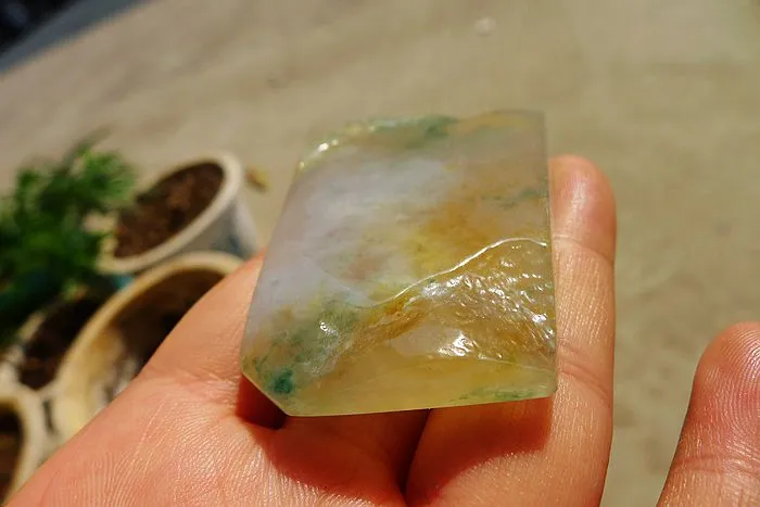 Natural Jade Rough Jadeite Raw (47g,6.6X4.2X0.7cm)