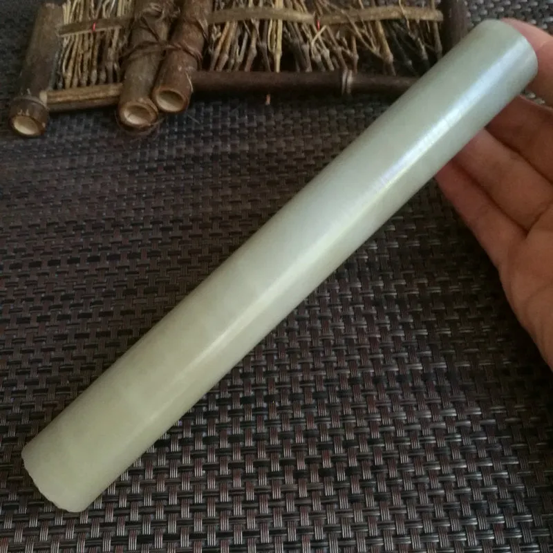 Natural Kunlun Jade Rough Nephrite Raw (327g,20X2.65cm)