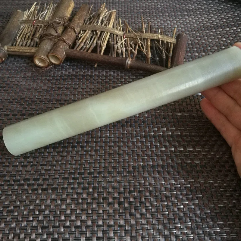Natural Kunlun Jade Rough Nephrite Raw (327g,20X2.65cm)