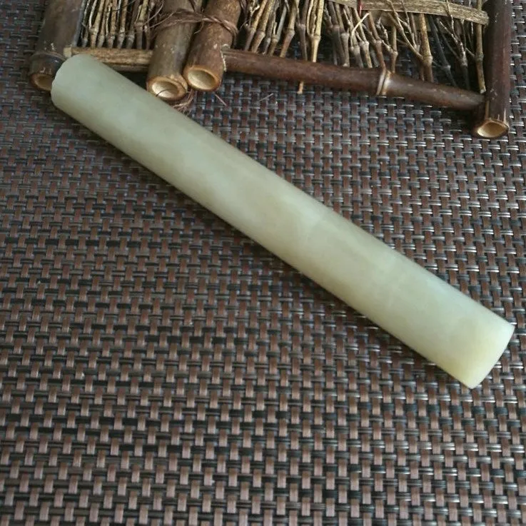 Natural Kunlun Jade Rough Nephrite Raw (327g,20X2.65cm)