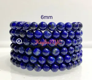 Natural Lapis Lazuli 5.5-6mm Stone Beads, 7.5” Crystal Healing Stretch Bracelet