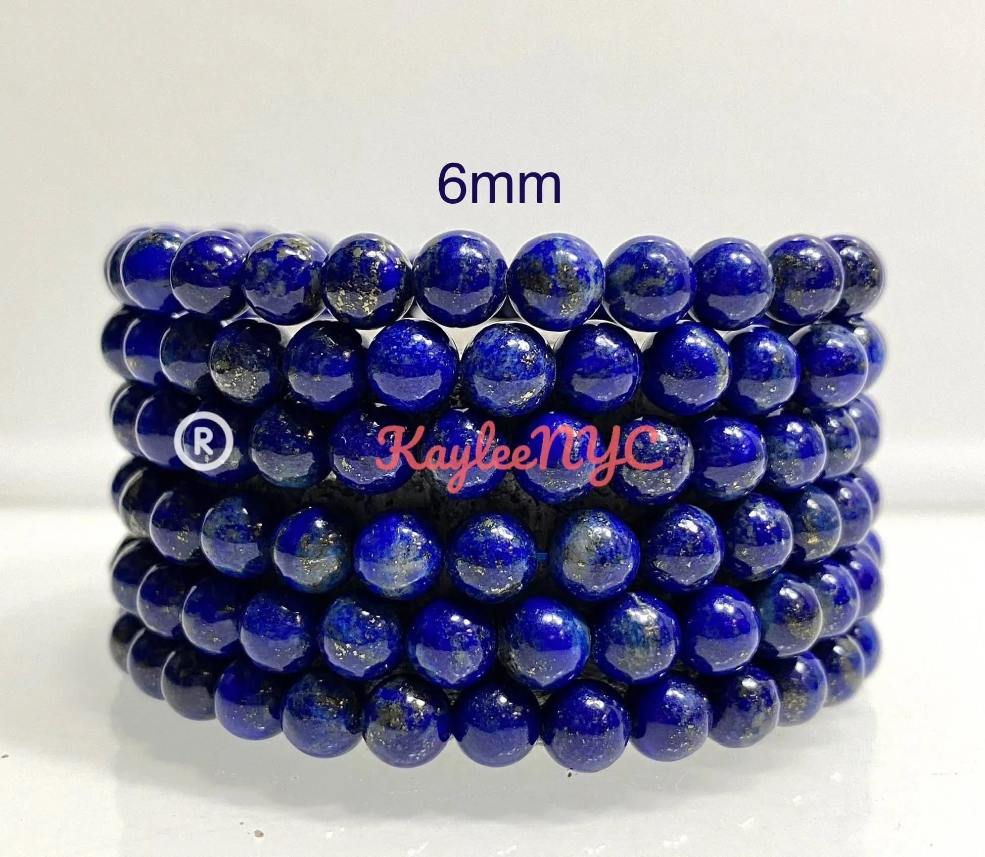 Natural Lapis Lazuli 5.5-6mm Stone Beads, 7.5” Crystal Healing Stretch Bracelet