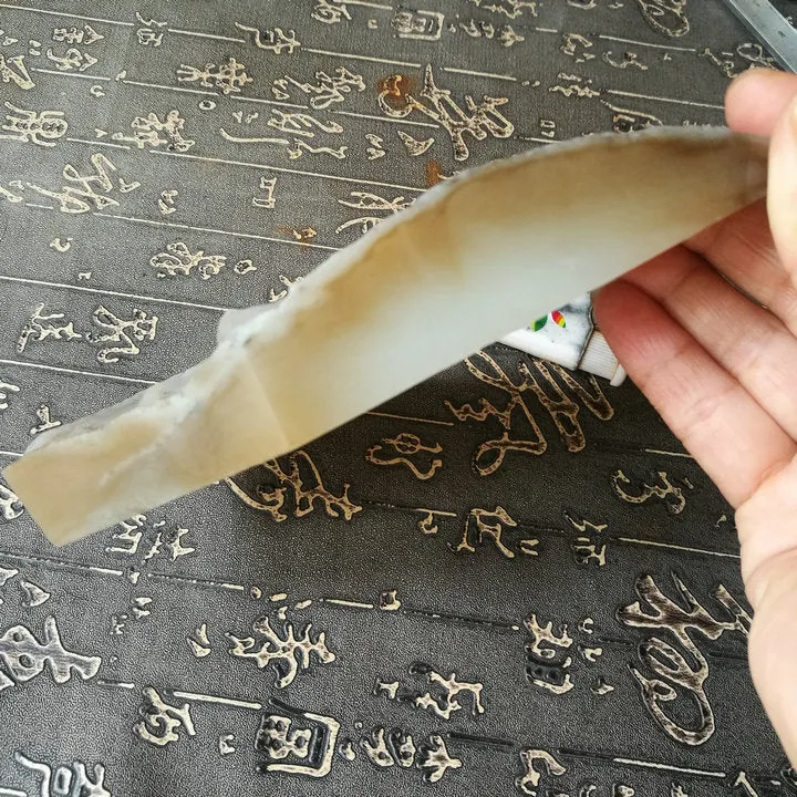 Natural Siberian Jade Rough Nephrite Raw (403g, 14.5X7.5X2.5cm)