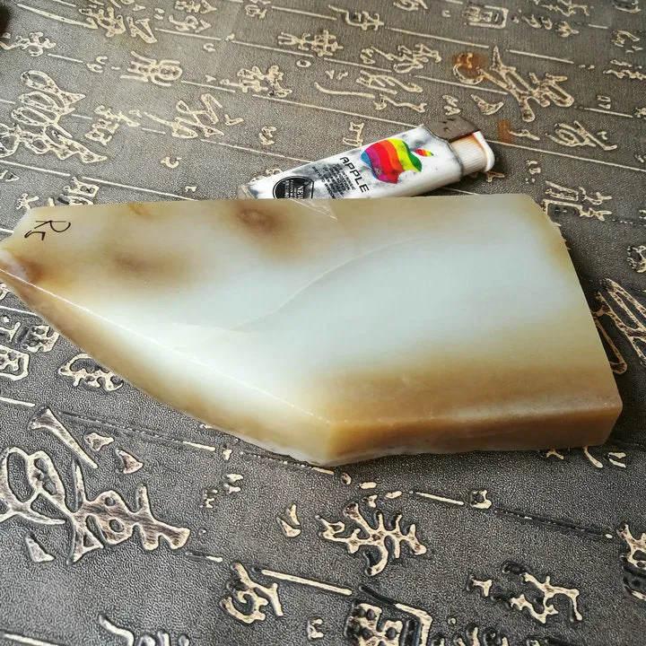 Natural Siberian Jade Rough Nephrite Raw (403g, 14.5X7.5X2.5cm)