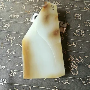 Natural Siberian Jade Rough Nephrite Raw (403g, 14.5X7.5X2.5cm)