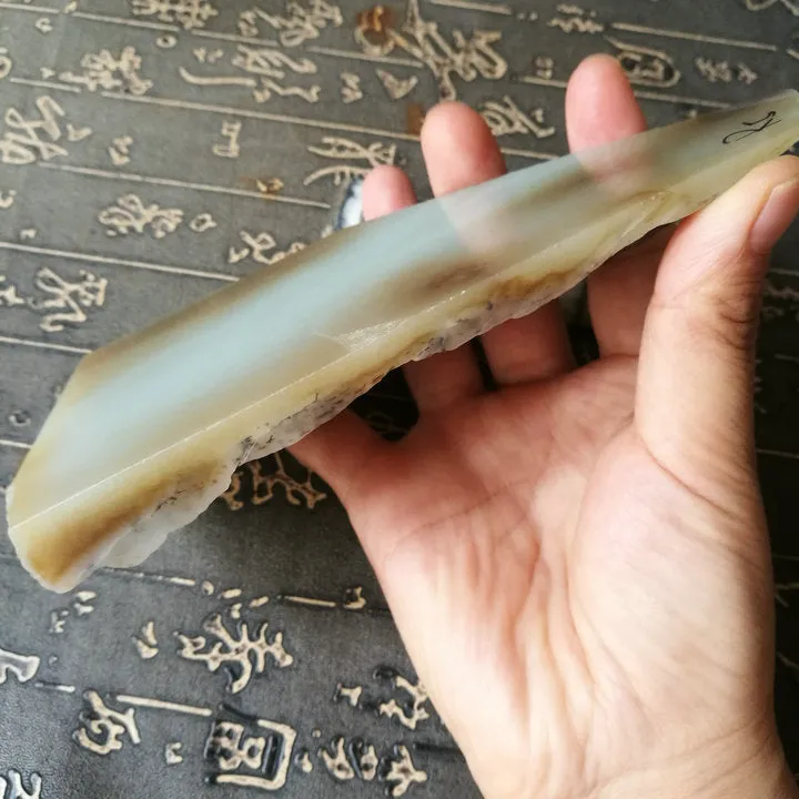 Natural Siberian Jade Rough Nephrite Raw (403g, 14.5X7.5X2.5cm)