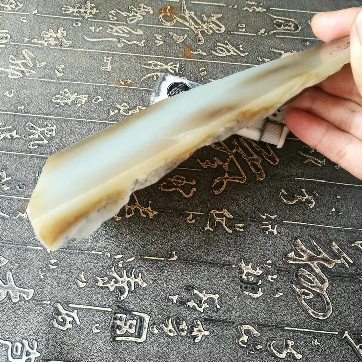 Natural Siberian Jade Rough Nephrite Raw (403g, 14.5X7.5X2.5cm)