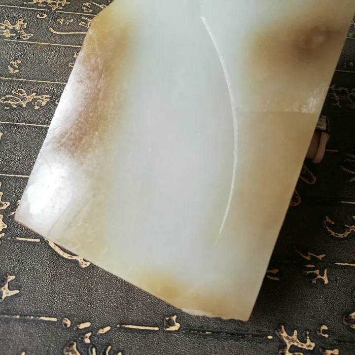 Natural Siberian Jade Rough Nephrite Raw (403g, 14.5X7.5X2.5cm)