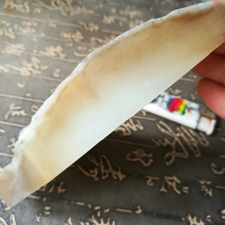 Natural Siberian Jade Rough Nephrite Raw (403g, 14.5X7.5X2.5cm)