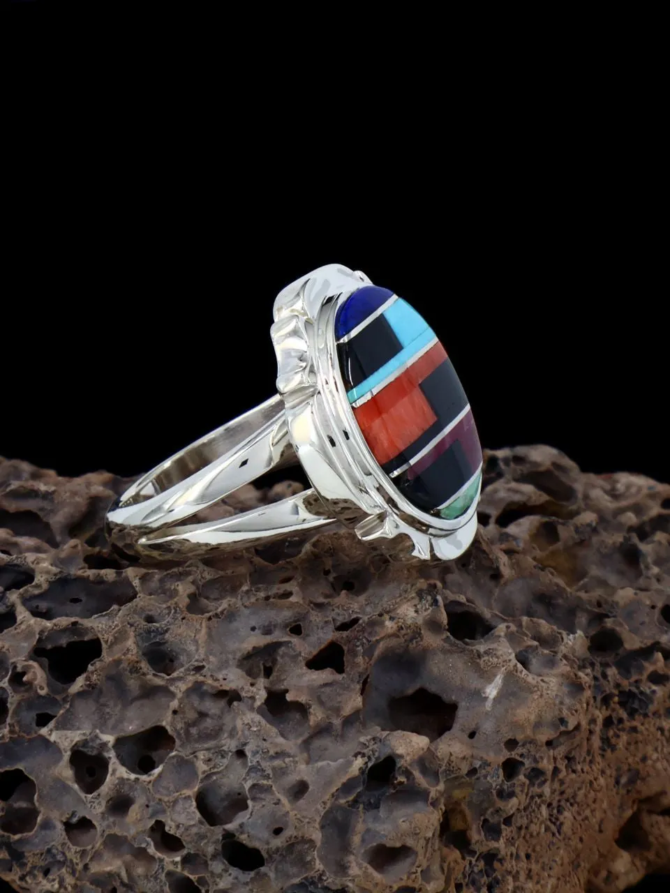 Navajo Multistone Inlay Ring Size 6 1/2