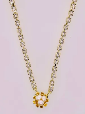 Nesta Rhinestone Chain Pendant Necklace